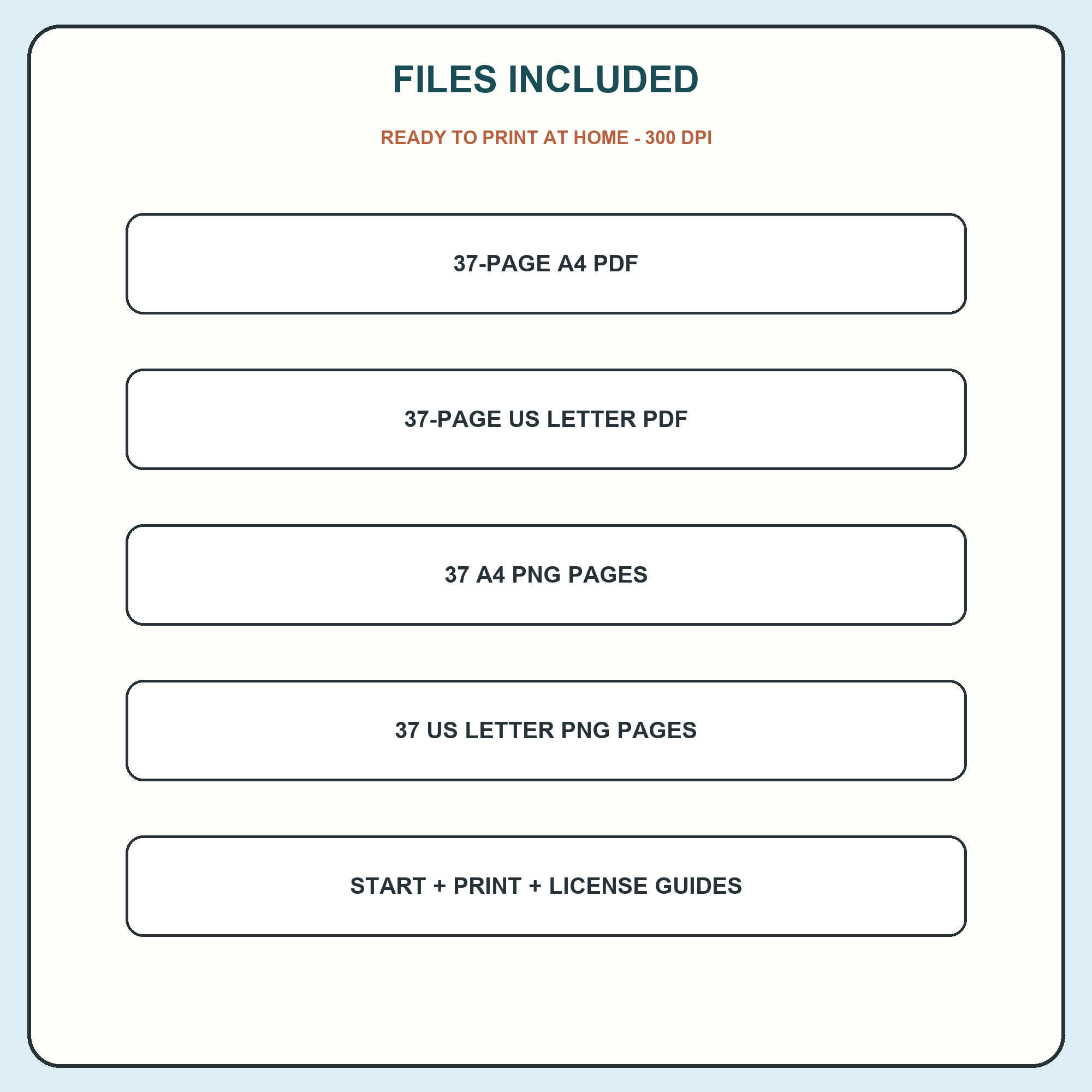 Included A4 and US Letter PDF and PNG files at 300 DPI.